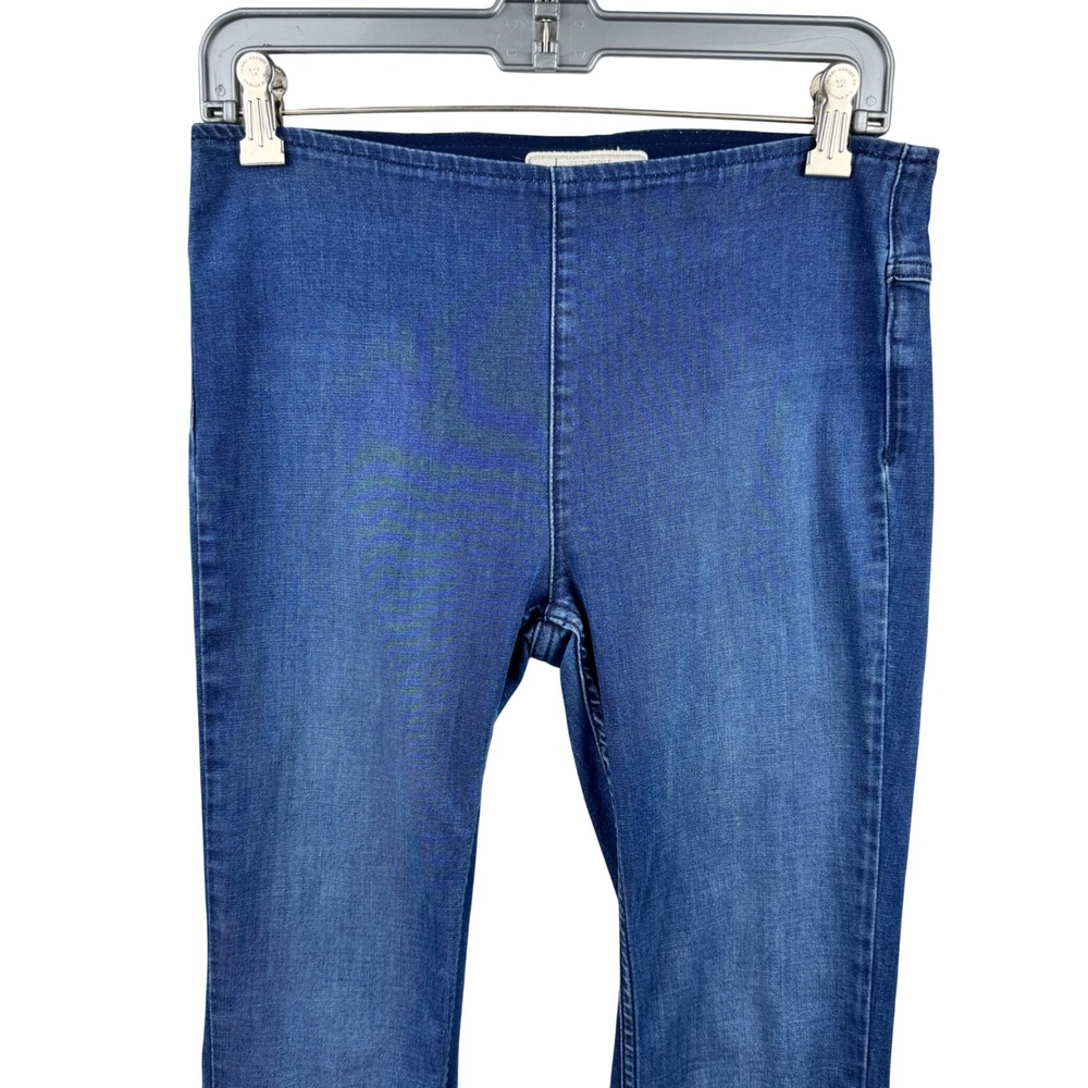 Free People Penny Pull On Flare Jeans Womens 28 Blue Dark Wash Boho Bell Bottoms - Picture 6 of 13